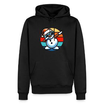 Dabbing Schneemann Vintage Sunset - Männer Premium Bio Hoodie - Schwarz - Vorne - Nico (187cm)