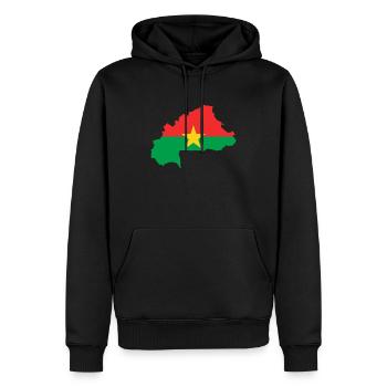 Burkina Faso - Sweat à capuche Premium bio Homme - noir - Devant - Nico (187cm)