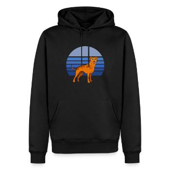 Rhodesian Ridgeback Dog Retro Blue - Men’s Premium Organic Hoodie - black - Front - Nico (187cm)
