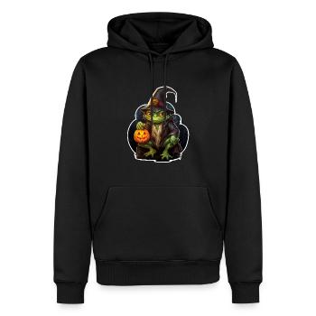 Halloween Frosch - Männer Premium Bio Hoodie - Schwarz - Vorne - Nico (187cm)
