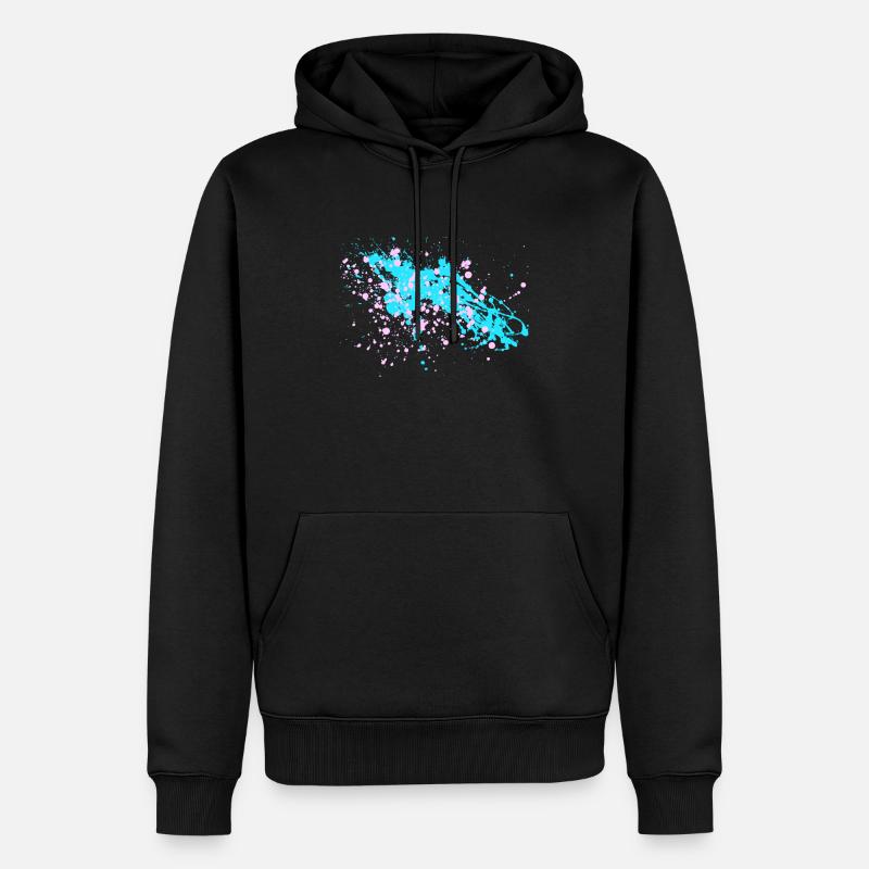Farbspritzer! Bunt. Geschenk. - Männer Premium Bio Hoodie - Schwarz