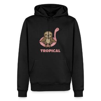 Sloth, Tropical, Sloth Lover - Men’s Premium Organic Hoodie - black - Front - Nico (187cm)