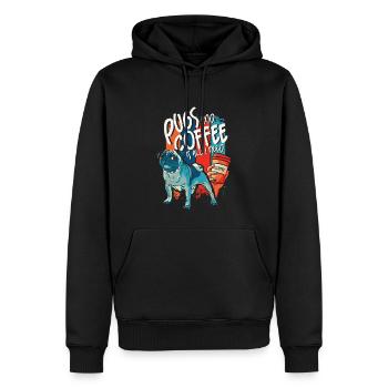 Drôle de carlin Chien de tête de chien - Sweat à capuche Premium bio Homme - noir - Devant - Nico (187cm)