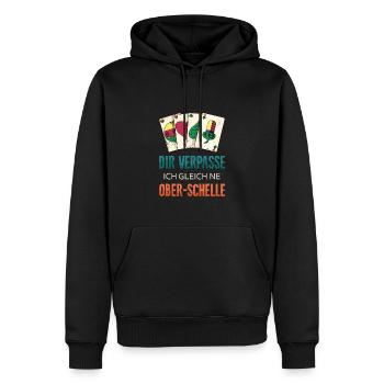 Dir verpasse ich ne Ober Schelle Schellenober - Männer Premium Bio Hoodie - Schwarz - Vorne - Nico (187cm)
