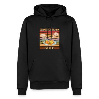 Schmeckt schon wieder Schnitzel - Männer Premium Bio Hoodie - Schwarz - Vorne - Nico (187cm)