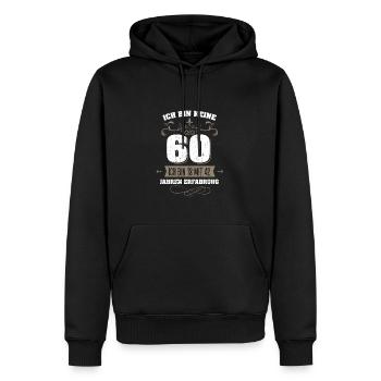 Bin keine 60. Geburtstag Lustiger Spruch - Männer Premium Bio Hoodie - Schwarz - Vorne - Nico (187cm)