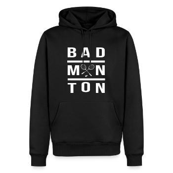 Badminton Badminton Badminton Merch Badminton - Sweat à capuche Premium bio Homme - noir - Devant - Nico (187cm)