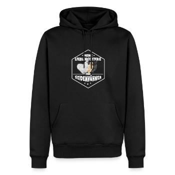 Seidenhühner meine Lieblingstiere Seidenhuhn - Männer Premium Bio Hoodie - Schwarz - Vorne - Nico (187cm)
