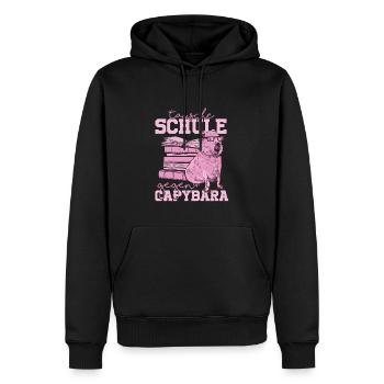 Tausche Schule gegen Capybara Lustiges Capy Design - Männer Premium Bio Hoodie - Schwarz - Vorne - Nico (187cm)