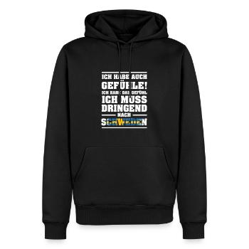 Schweden Gefühle Flagge Urlaub Geschenk - Männer Premium Bio Hoodie - Schwarz - Vorne - Nico (187cm)