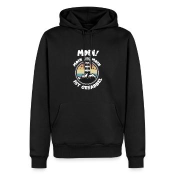 Moin Moin ist Gesabbel Retro Leuchtturm Meer - Männer Premium Bio Hoodie - Schwarz - Vorne - Nico (187cm)