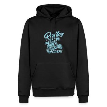 Roller Crew Scooter Motorroller Geschenkidee - Männer Premium Bio Hoodie - Schwarz - Vorne - Nico (187cm)