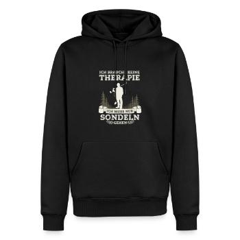 Sondel Therapie Sondelgänger Metalldetektor - Männer Premium Bio Hoodie - Schwarz - Vorne - Nico (187cm)