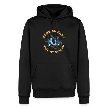 Ride my Roller Motorroller Scooter Outfit - Männer Premium Bio Hoodie - Schwarz - Vorne - Nico (187cm)