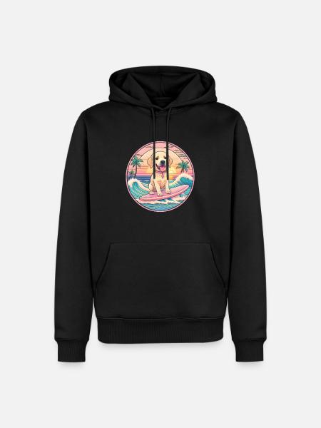 Labrador Retriever Surfer - Men’s Premium Organic Hoodie - black