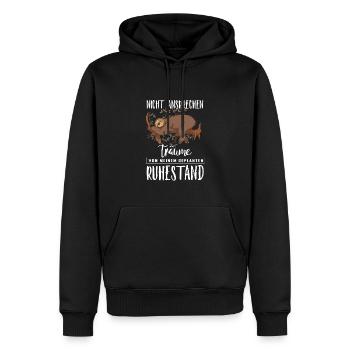 Ruhestands Träume Faultier Rente Kollegengeschenk - Männer Premium Bio Hoodie - Schwarz - Vorne - Nico (187cm)