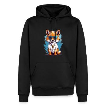 Niedlicher Fuchs mit Sonnenbrille - Männer Premium Bio Hoodie - Schwarz - Vorne - Nico (187cm)
