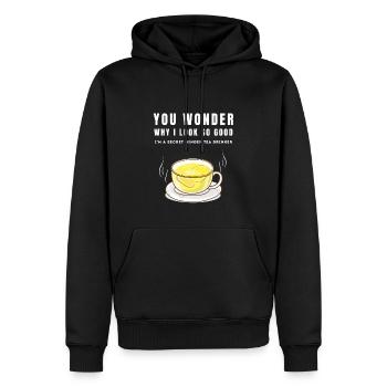 I'M A SECRET GINGER TEA DRINKER Ingwertee Ingwer - Männer Premium Bio Hoodie - Schwarz - Vorne - Nico (187cm)