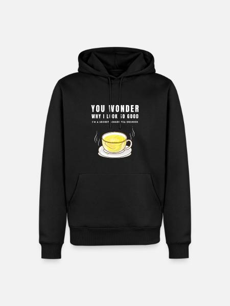I'M A SECRET GINGER TEA DRINKER Ingwertee Ingwer - Herre Premium økologisk hoodie - sort
