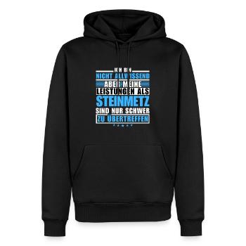 Unsurpassed performance as a stonemason - Men’s Premium Organic Hoodie - black - Front - Nico (187cm)