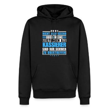 Unübertroffene Leistung als Kassierer - Männer Premium Bio Hoodie - Schwarz - Vorne - Nico (187cm)