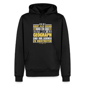 Unübertroffene Leistung als Geograph - Männer Premium Bio Hoodie - Schwarz - Vorne - Nico (187cm)