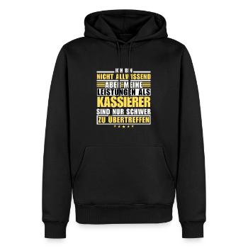 Unübertroffene Leistung als Kassierer - Männer Premium Bio Hoodie - Schwarz - Vorne - Nico (187cm)
