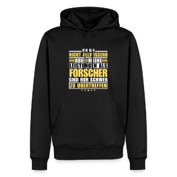 Unmatched Achievement as a Researcher - Men’s Premium Organic Hoodie - black - Front - Nico (187cm)