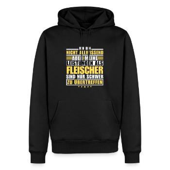Unübertroffene Leistung als Fleischer - Männer Premium Bio Hoodie - Schwarz - Vorne - Nico (187cm)