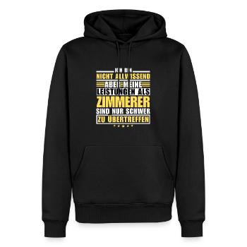 Unübertroffene Leistung als Zimmerer - Männer Premium Bio Hoodie - Schwarz - Vorne - Nico (187cm)