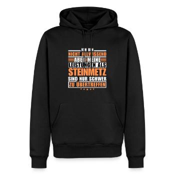 Unsurpassed performance as a stonemason - Men’s Premium Organic Hoodie - black - Front - Nico (187cm)