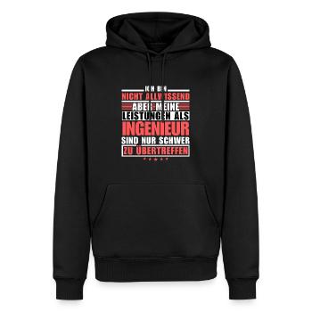 Unmatched performance as an engineer - Men’s Premium Organic Hoodie - black - Front - Nico (187cm)