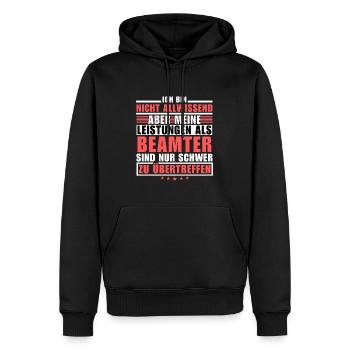 Unübertroffene Leistung als Beamter - Männer Premium Bio Hoodie - Schwarz - Vorne - Nico (187cm)