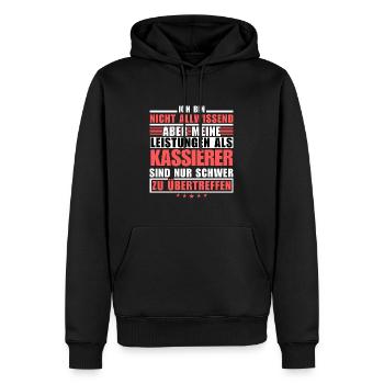 Unübertroffene Leistung als Kassierer - Männer Premium Bio Hoodie - Schwarz - Vorne - Nico (187cm)