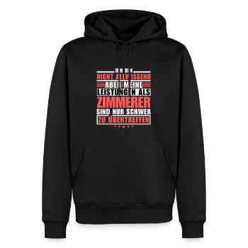 Unsurpassed performance as a carpenter - Men’s Premium Organic Hoodie - black - Front - Nico (187cm)