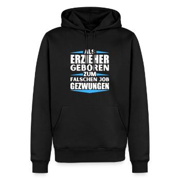 Erzieher im falschen Job gelandet - Männer Premium Bio Hoodie - Schwarz - Vorne - Nico (187cm)