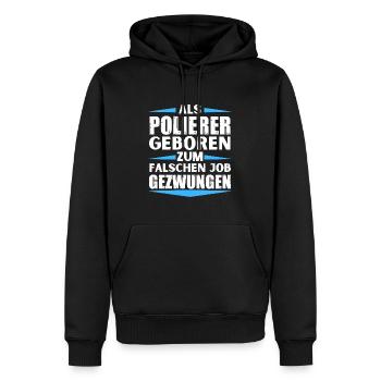 Polisseuse a décroché le mauvais emploi - Sweat à capuche Premium bio Homme - noir - Devant - Nico (187cm)