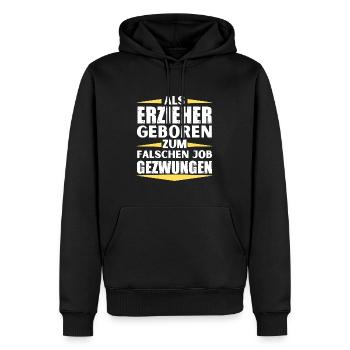 Erzieher im falschen Job gelandet - Männer Premium Bio Hoodie - Schwarz - Vorne - Nico (187cm)