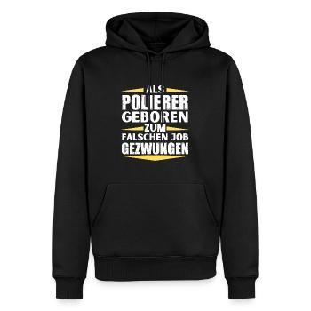 Polisseuse a décroché le mauvais emploi - Sweat à capuche Premium bio Homme - noir - Devant - Nico (187cm)