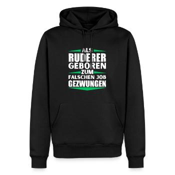 Rower landed in the wrong job - Men’s Premium Organic Hoodie - black - Front - Nico (187cm)