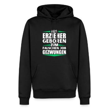 Erzieher im falschen Job gelandet - Männer Premium Bio Hoodie - Schwarz - Vorne - Nico (187cm)