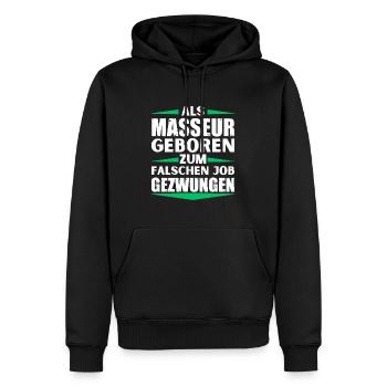 Masseur a atterri dans le mauvais emploi - Sweat à capuche Premium bio Homme - noir - Devant - Nico (187cm)