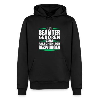 Fonctionnaire décroché au mauvais poste - Sweat à capuche Premium bio Homme - noir - Devant - Nico (187cm)