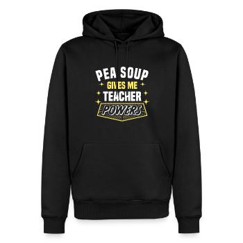 Pea Soup Gives Me Teacher Powers Funny Professor - Männer Premium Bio Hoodie - Schwarz - Vorne - Nico (187cm)