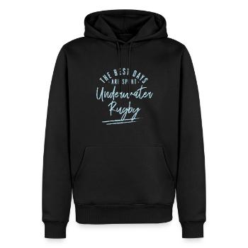The Best Days Are Spent Underwater Rugby Sayings - Männer Premium Bio Hoodie - Schwarz - Vorne - Nico (187cm)