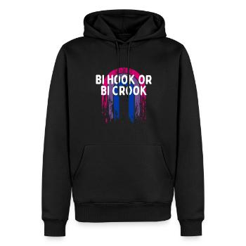 Bi Hook ou Bi Crook Bisexuel LGBTQ Bi Pride LGBT - Sweat à capuche Premium bio Homme - noir - Devant - Nico (187cm)