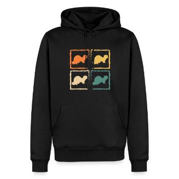 Retro Weasel Ferret Lover Vintage Cute - Männer Premium Bio Hoodie - Schwarz - Vorne - Nico (187cm)