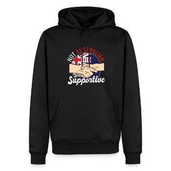 Pas australien mais voyageur solidaire Touriste - Sweat à capuche Premium bio Homme - noir - Devant - Nico (187cm)