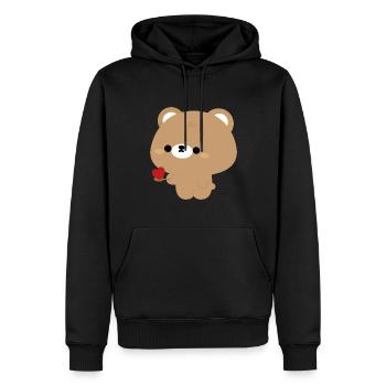 Brown Bear Feeding Love Part 1 - Men’s Premium Organic Hoodie - black - Front - Nico (187cm)