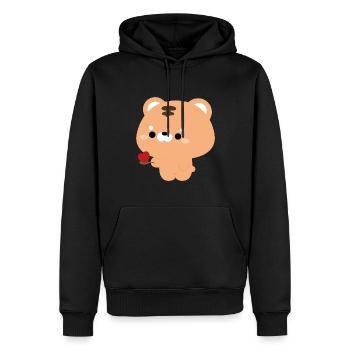 Tiger Feeding Love - Men’s Premium Organic Hoodie - black - Front - Nico (187cm)